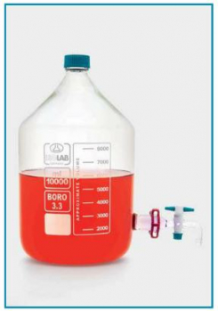 Pudele ar krānu, stikls