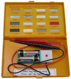 Ierīce cietu materiālu vaditspējas demonstrēšanai