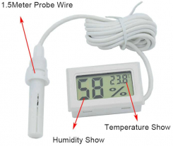 Digitālais LCD higrometrs-termometrs ar sensoru.