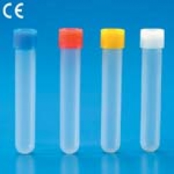 Mēģenes ar skrūvējamu vāciņu, PP