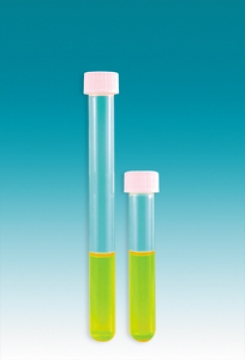 Mēģenes ar skrūvējamiem vāciņiem