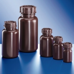 Pudeles ar platu kaklu, brūnas, PE