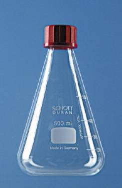 Erlenmejera kolba ar vāku