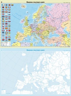 Eiropas politiskā karte (divpusēja), laminēta