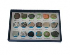 Minerālu  un iežu paraugu kolekcija, 18 gab.