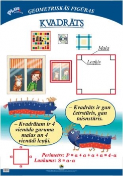 Kvadrāts. Plakāts, 70x100 cm, laminēts, ar turētāju/bez turētāja. 